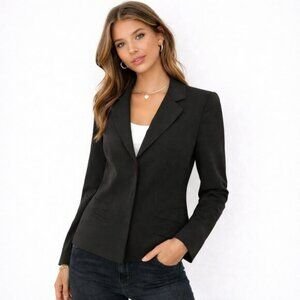 Elie Tahari Black Tailored Blazer Jacket Career Workwear Quiet Luxury Size 10